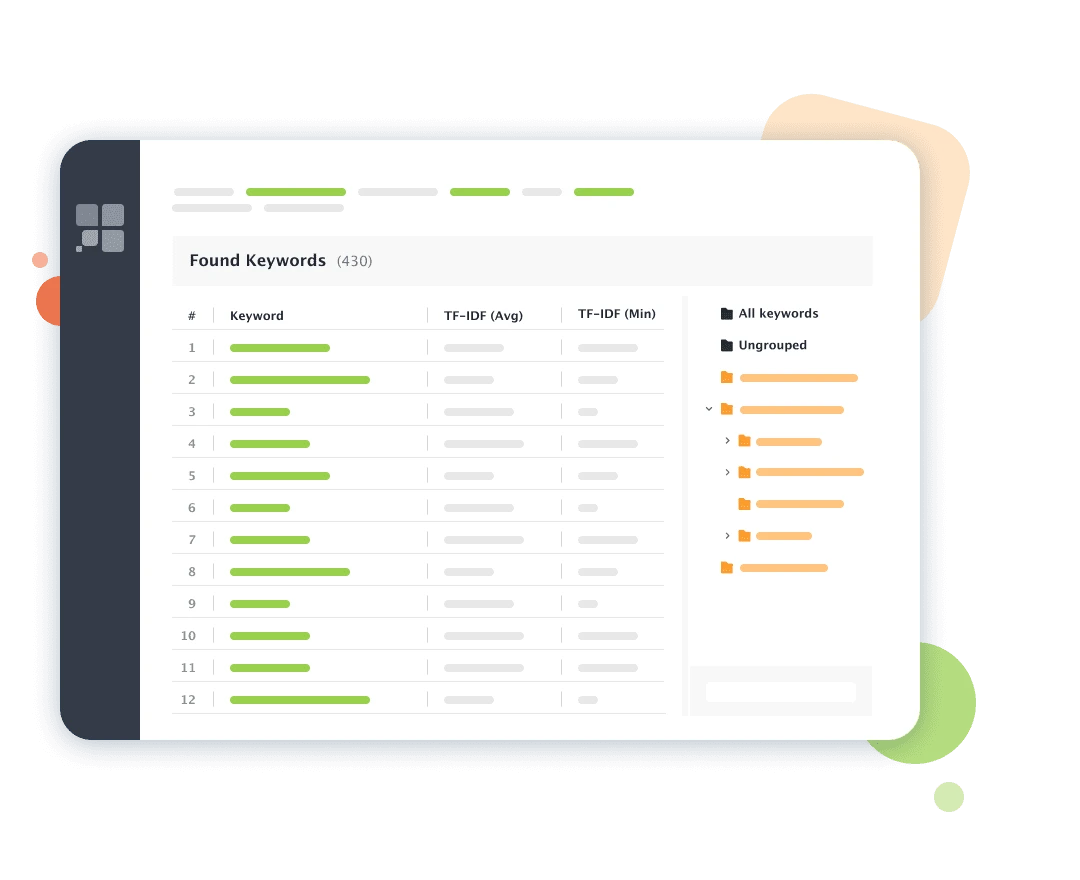 TF-IDF keyword research to analyze how competitors use your keywords in their content