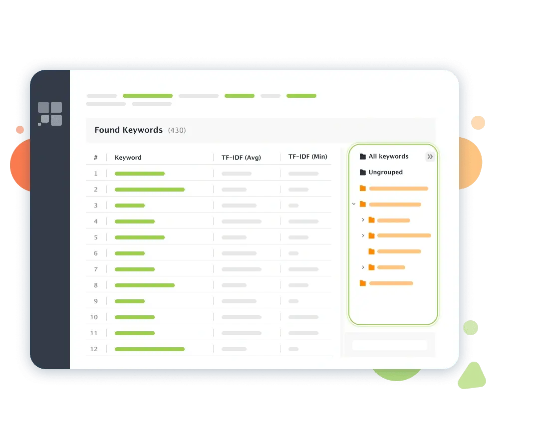 Track SEO performance of the whole keyword group