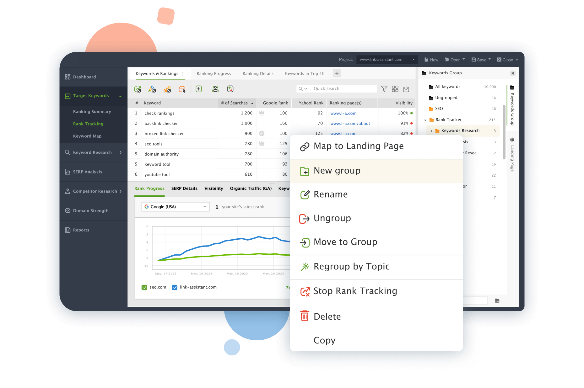 Create a new group by right-click and calling the command from the menu