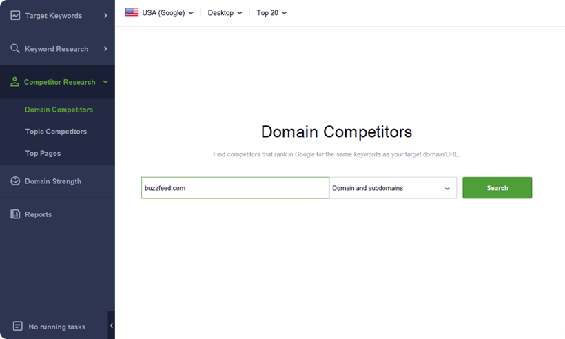 Find your domain competitors
