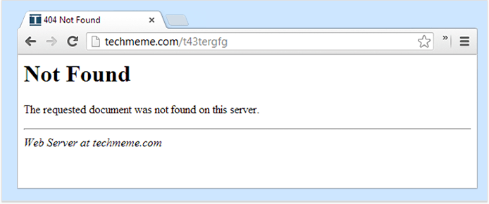 Page Not Found error message