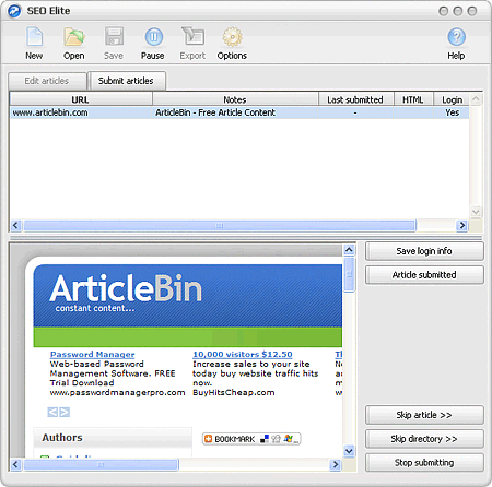 SEO Elite Article Submit