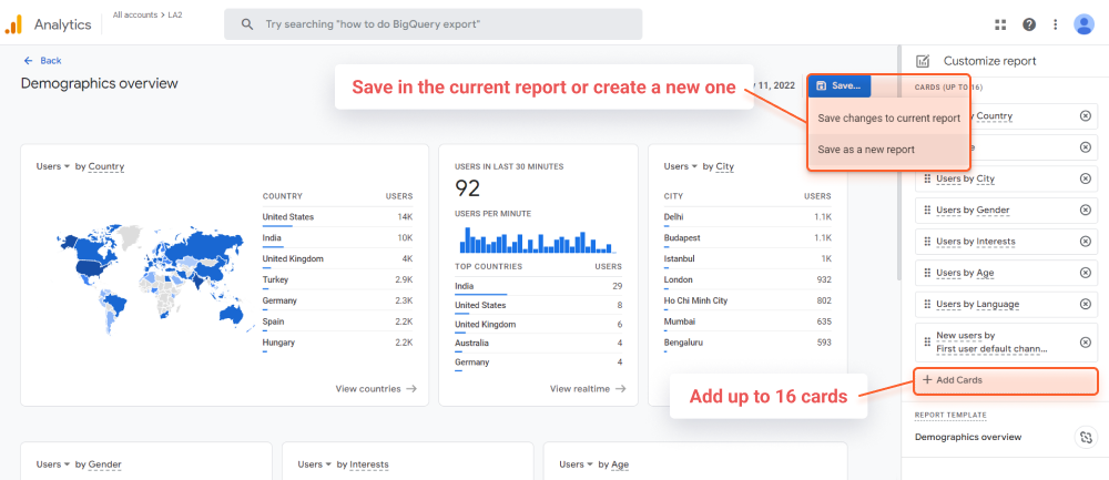 Report builder allows customizing your defualt reports