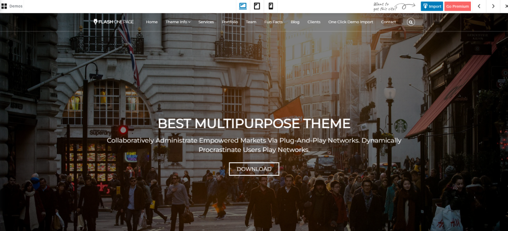 Flash theme for business websites