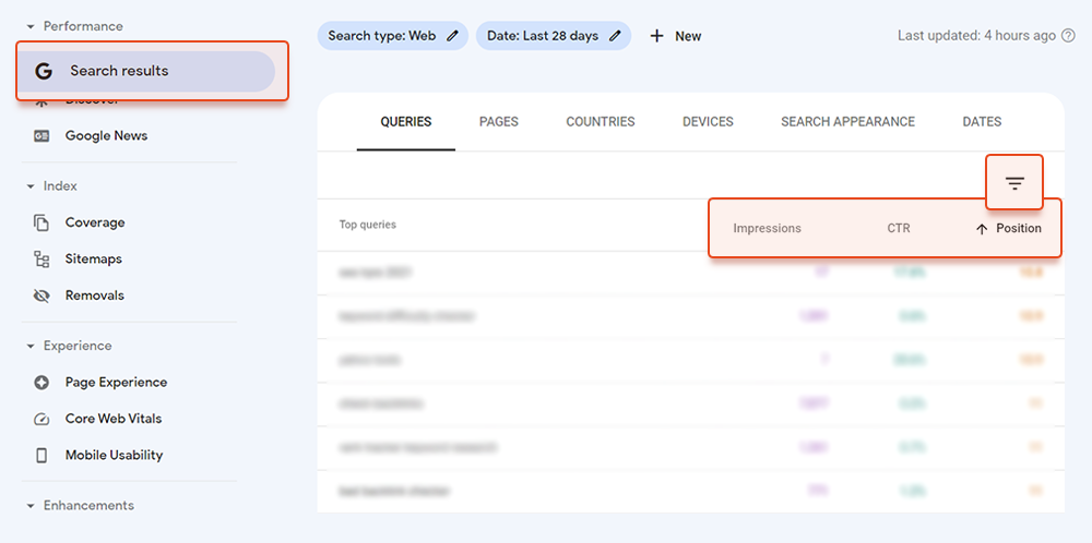 Discovering top ranking keywords with Google Search Console