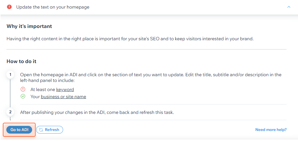 update content on your homepage