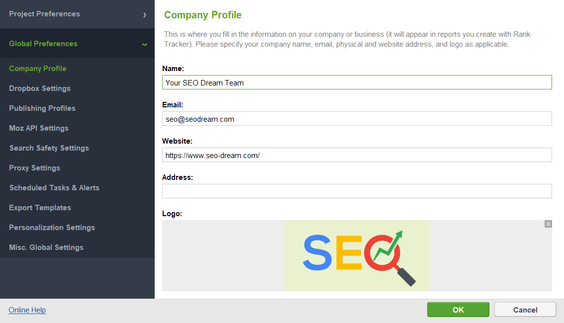 fill out company profile
