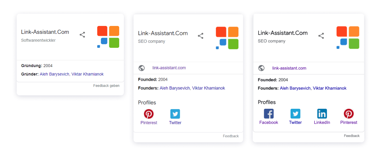 How social media profiles showed up for link-assistant on June 16