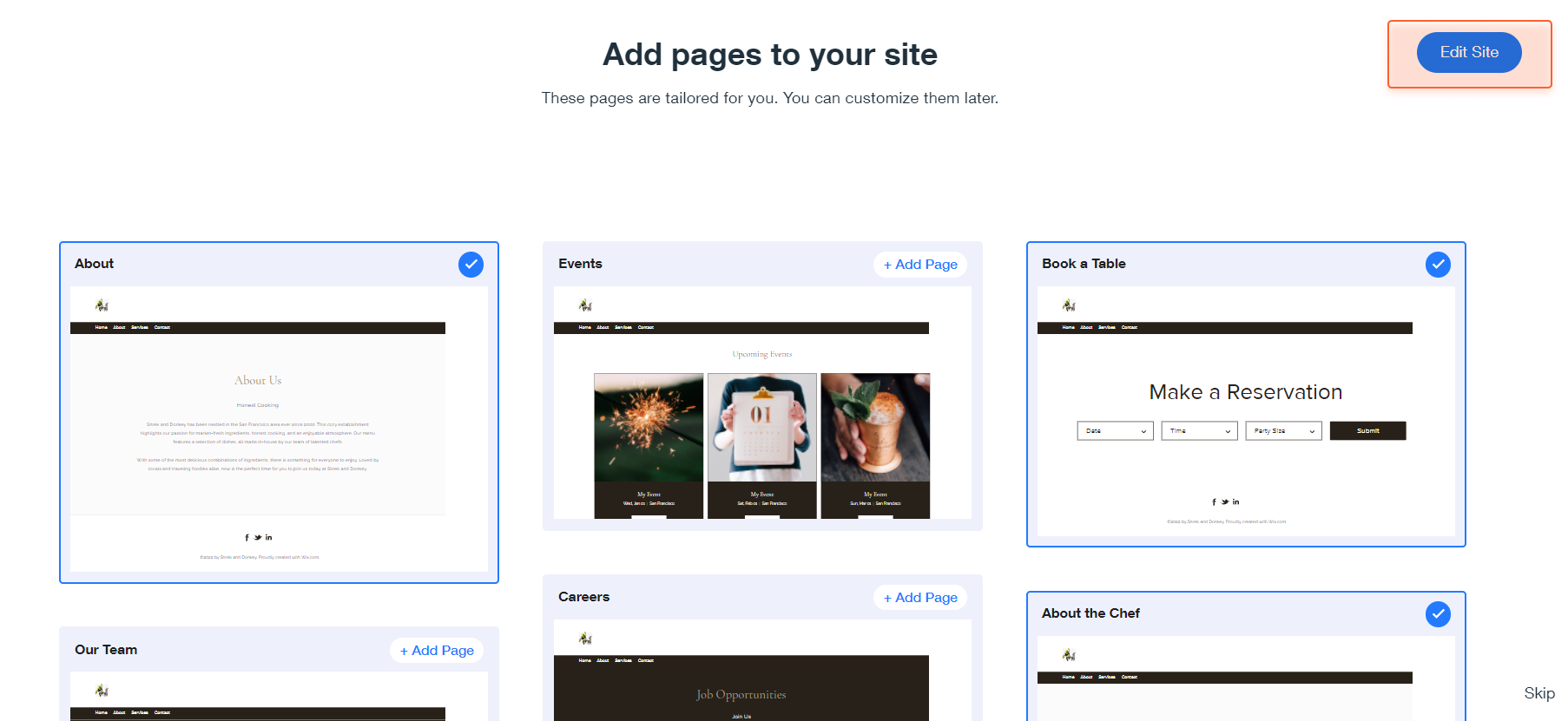 adding pages to your site