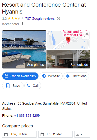 hotels let users check rooms from the SERP