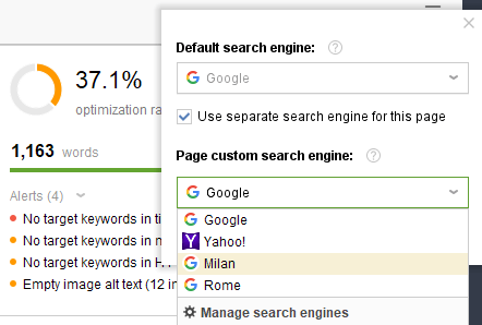 choosing new specific search engine