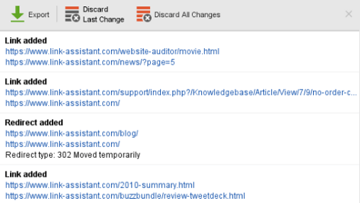 exporter la liste des modifications en CSV