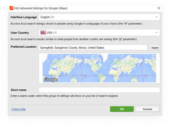 Check local Google rankings from different countries