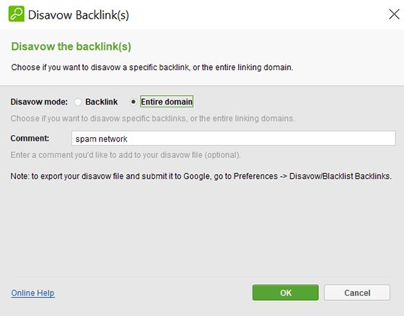 Disavow the backlink or entire domain