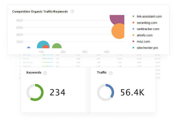 Analyze your competitors' website authority and organic performance