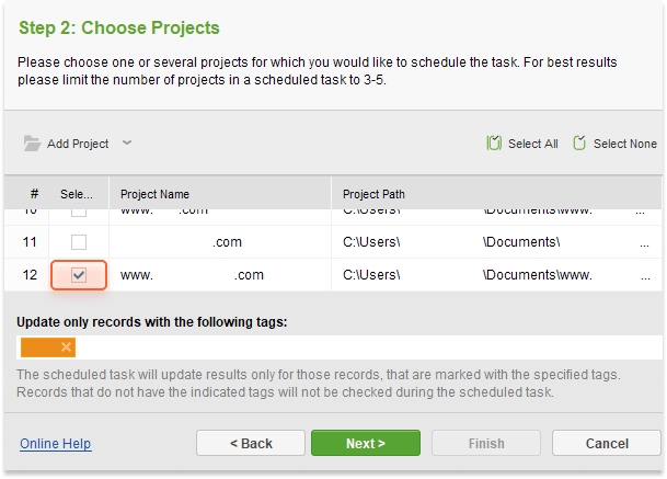 Select the project you’re going to assign a task to