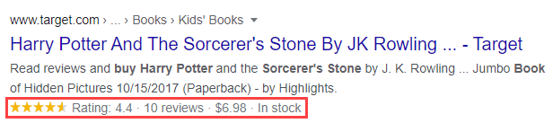 rich snippets on SERP