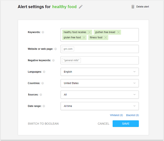 Set up an alert in your social listening tool