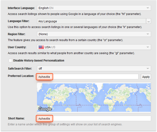 Adding custom search location to the project