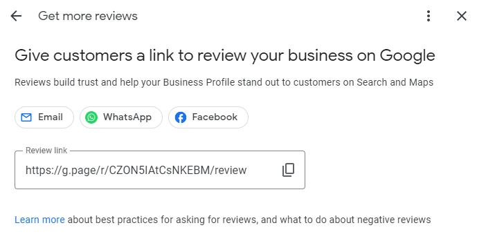 Ask for reviews