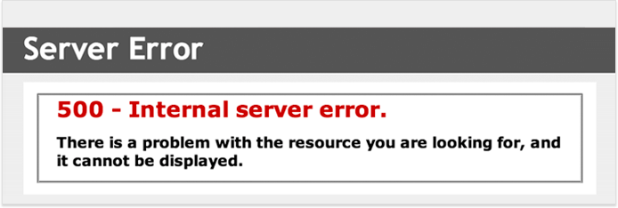 500 error warns you've got issues on the server side