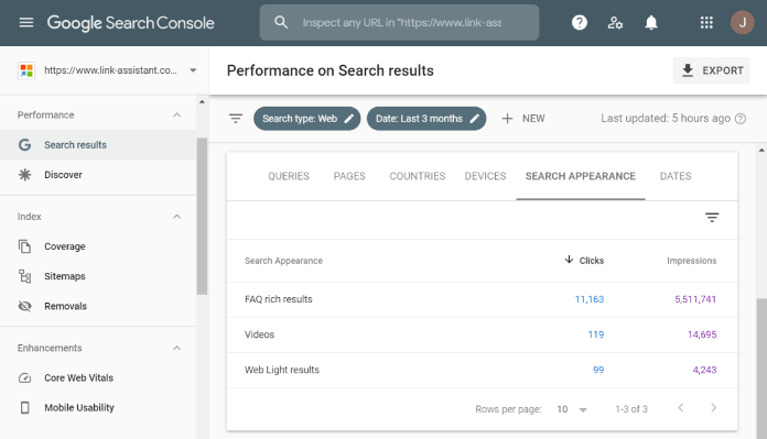 How to check search appearance in Google Search Console