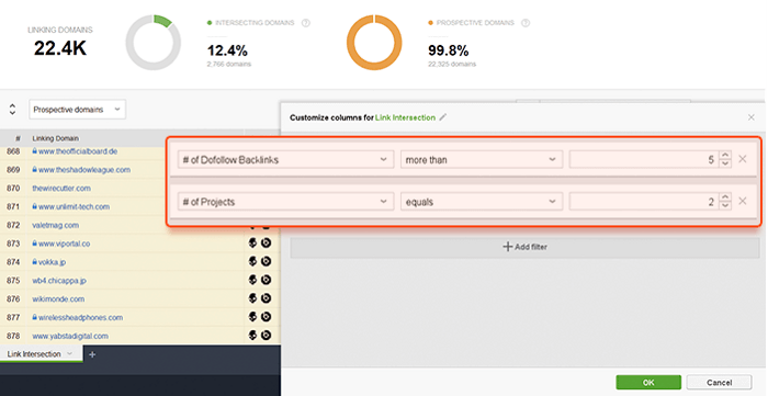 Apply filters to leave only your best prospects