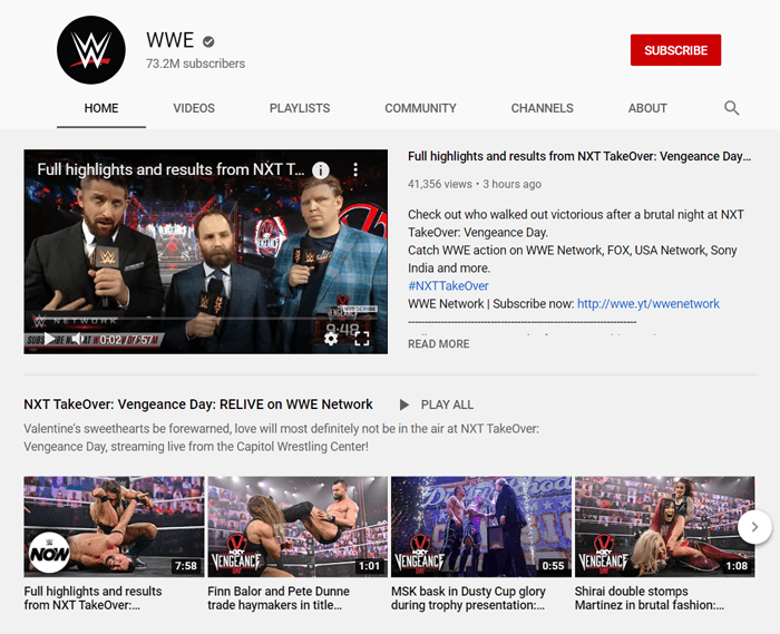 WWE 유튜브 채널