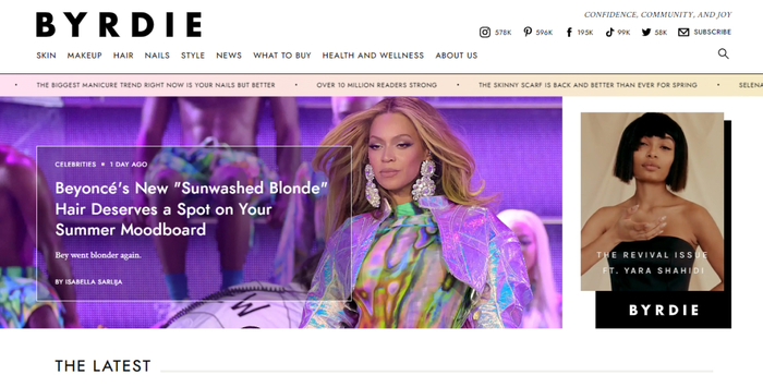 byrdie homepage