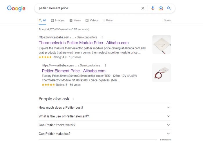 Two product pages from an e-commerce website rank together for the same keyword