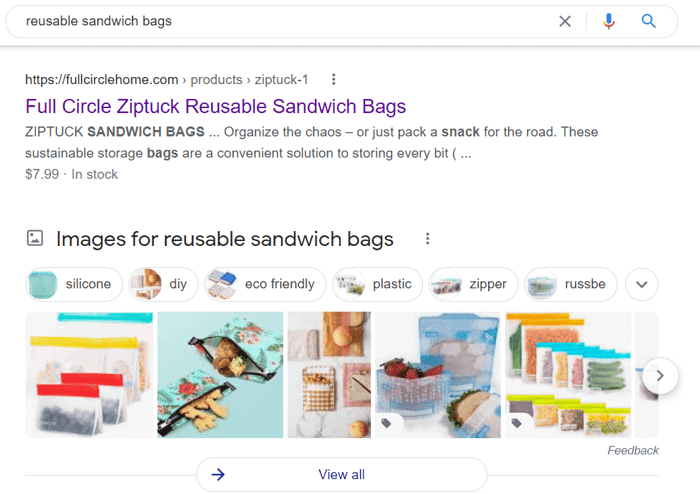 reusable sandwich bags serp