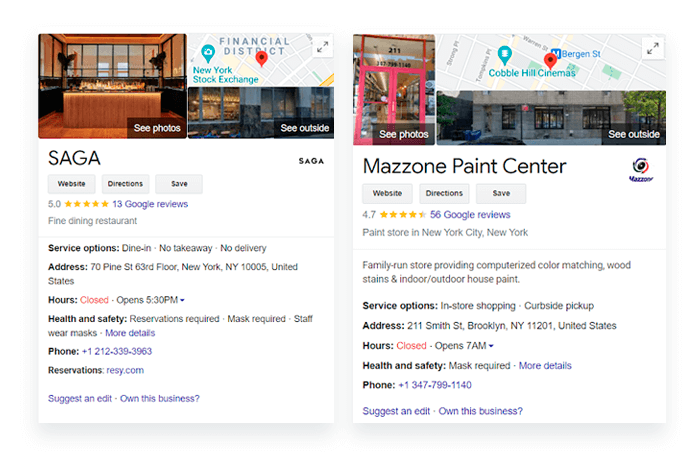 Knowledge Graph on Google for a local business