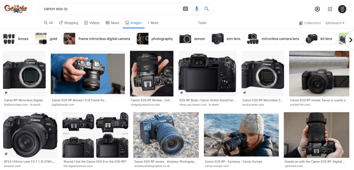 How image search for a popular product looks like