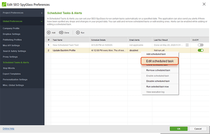 Schedule automatic checks of your backlinks