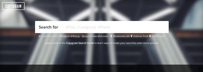 Copygram search bar