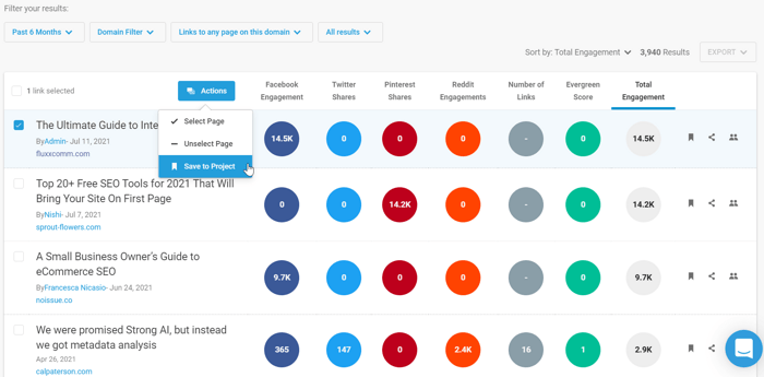 Content Explorer in Buzzsumo