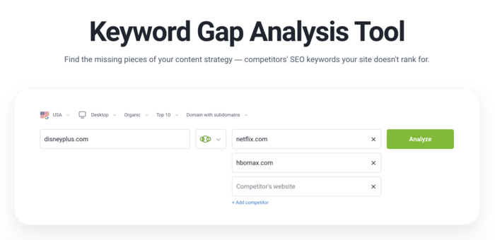Keyword Gap Analysis Tool
