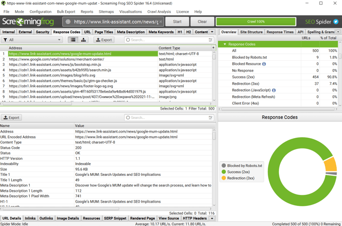 Free sitewide and onpage audit in Screaming Frog