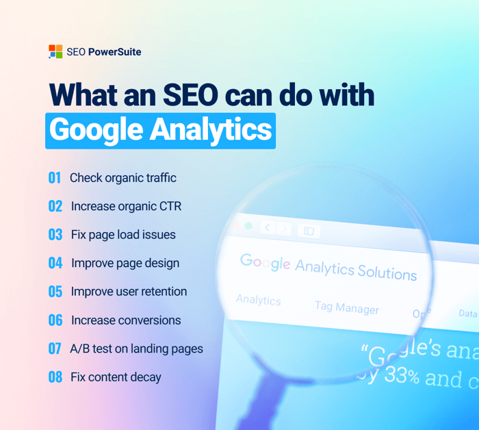 How to use Google Analytics 4 in SEO - Infographics