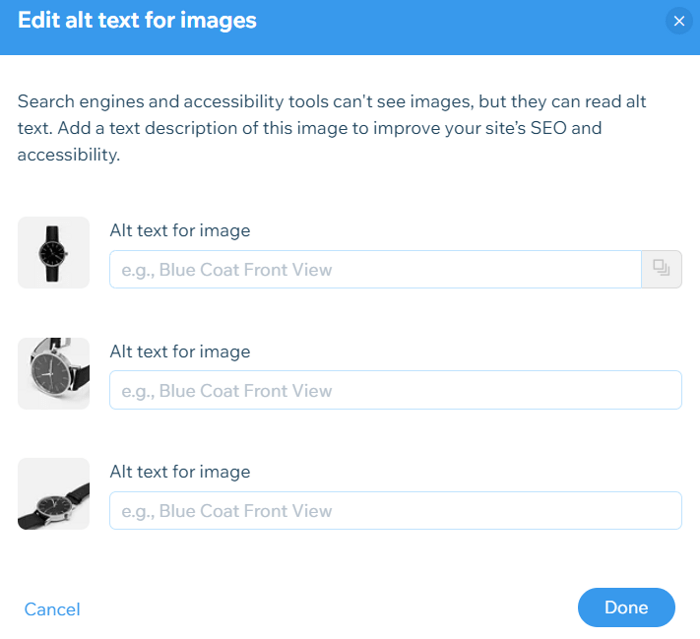 writing alt texts for product images