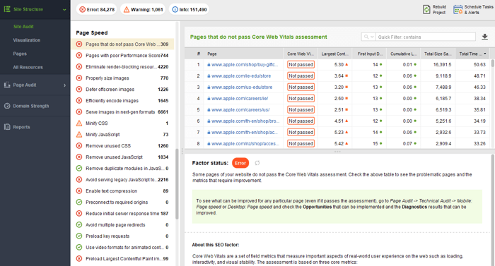 Page Speed module in WebSite Auditor