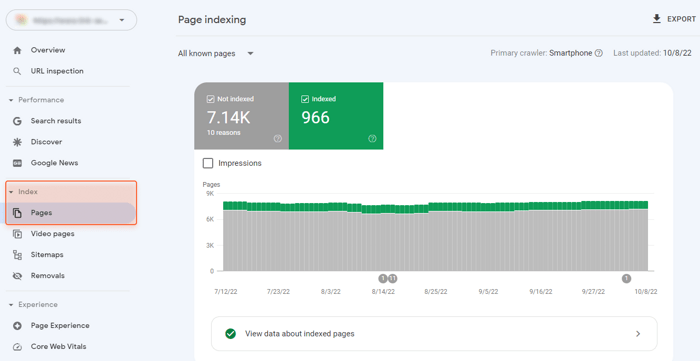 Indexseitenbericht der Google Search Console