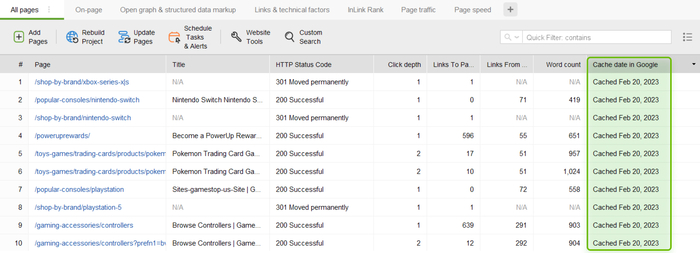 analyzing cache dates