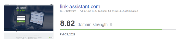 Domain Strength metric by SEO PowerSuite