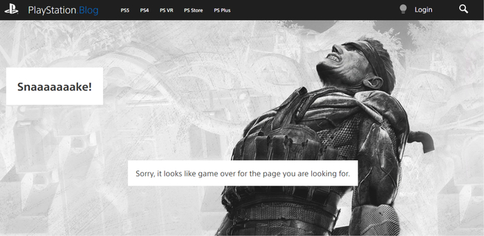 Playstation blog 404 error message