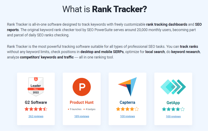 Rank Tracker trust budges
