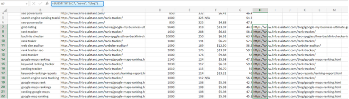 dragging formula across multiple cells in Excel