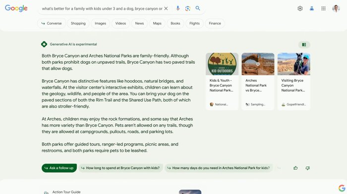 Google search generative experience lab testing