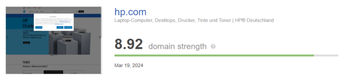 hp.com domain strength