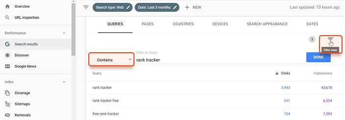 Find your brand keywords in Search Console